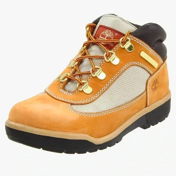 Timberland Kids Boys Field Lace Up Tan Boot Outdoor Heavyduty Size 1 Youth - Picture 1 of 7